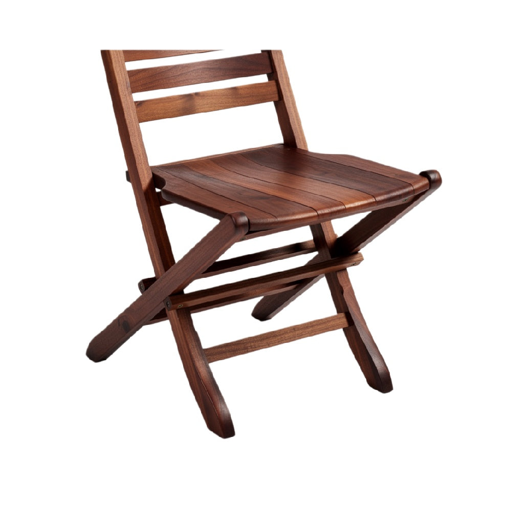 Foldable Wooden Chair with Slatted Design