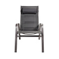 Adjustable Patio Lounge Chair with Headrest and Steel Frame