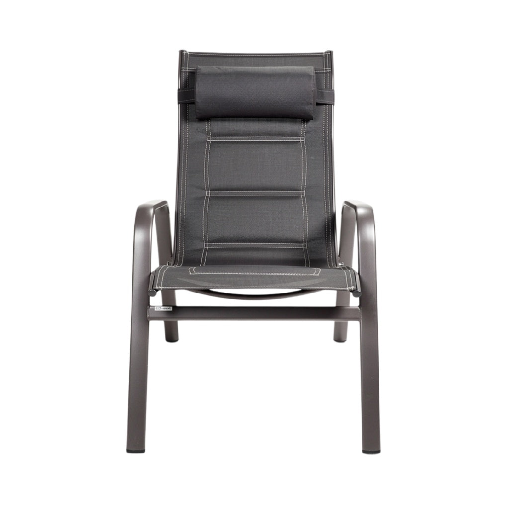 Adjustable Patio Lounge Chair with Headrest and Steel Frame